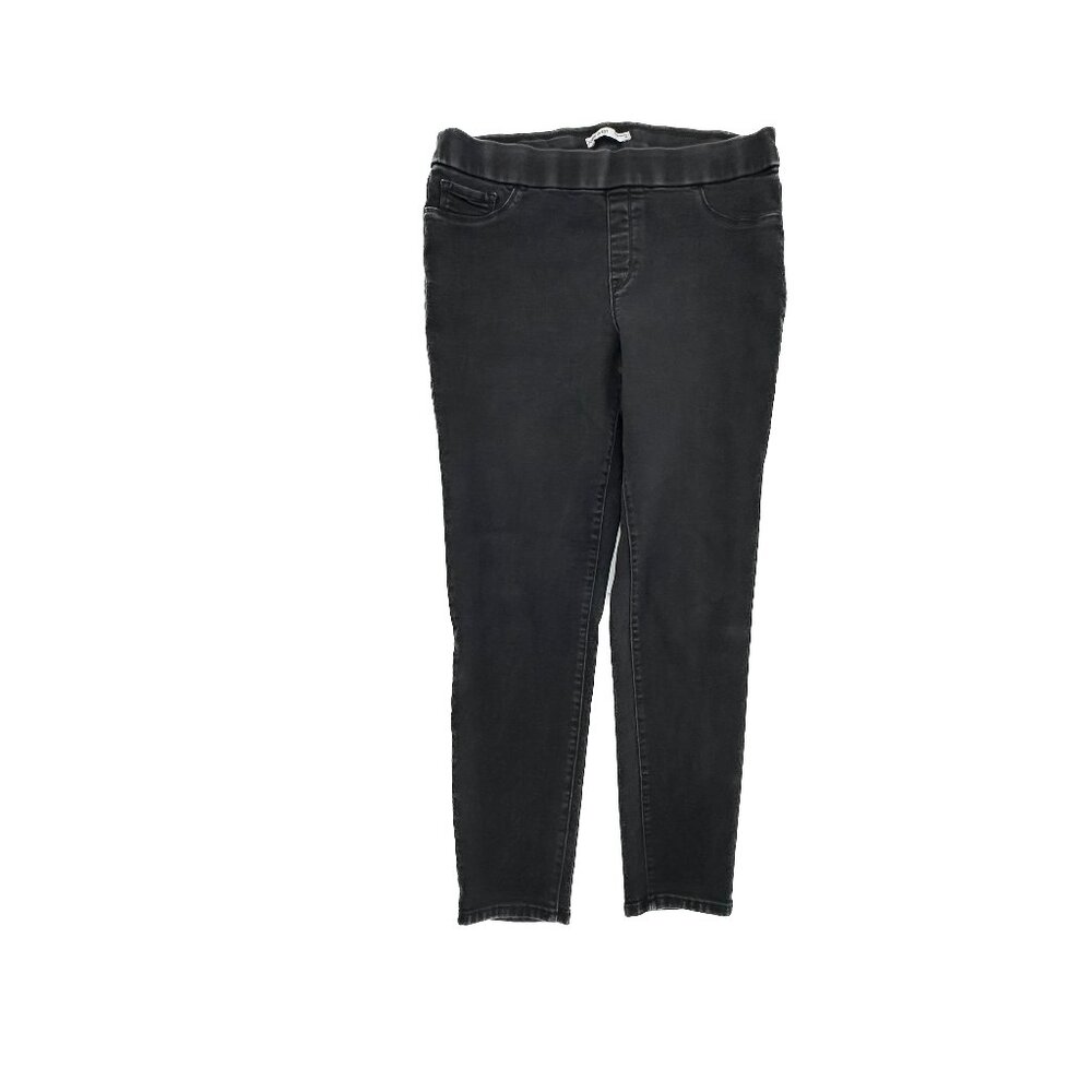 Nine West Super Skinny Pull On Women's size 12 Black Denim jeans Great Conditi